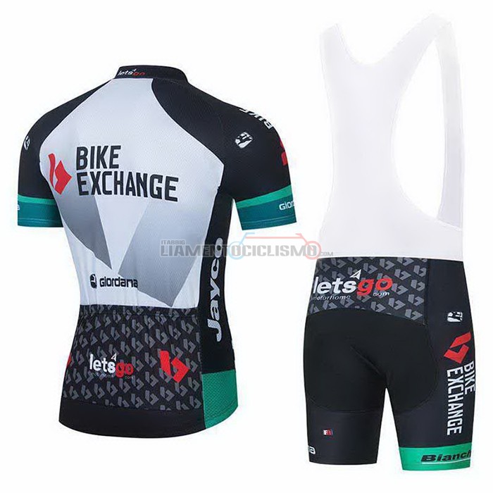 Abbigliamento Ciclismo Bike Exchange Manica Corta 2021 Bianco